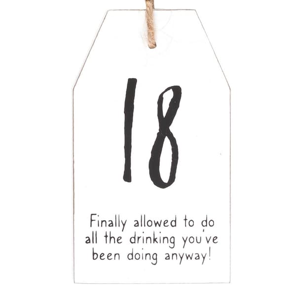 Something Different Milestone 18th Hanging Sentiment Sign
