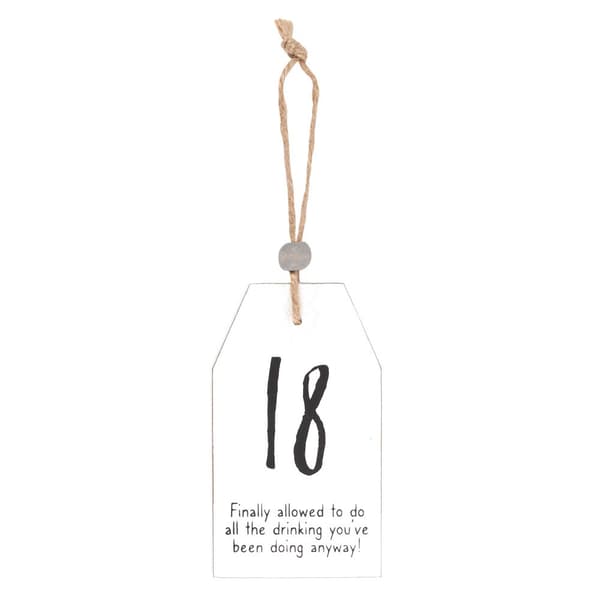 Something Different Milestone 18th Hanging Sentiment Sign Black/White One Size