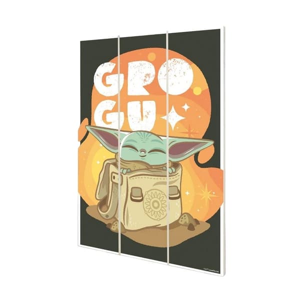 Star Wars: The Mandalorian Cuteness Grogu Print Black/Orange/Green 29.5cm x 20cm