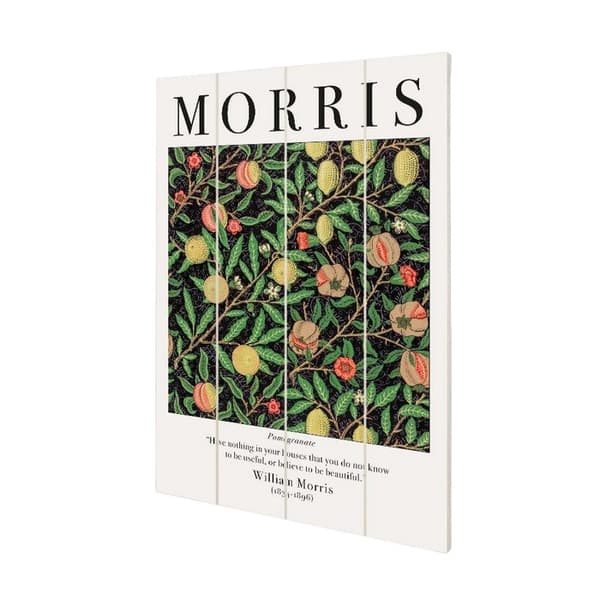 William Morris Pomegranate Standard Plaque White/Green 40cm x 59cm