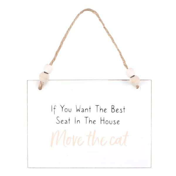 Something Different Hängande skylt Move The Cat White/Black One Size