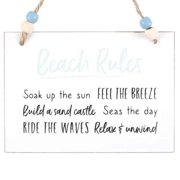 Something Different Beach Rules Hanging Sign