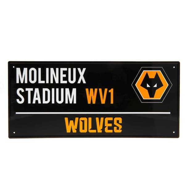 Wolverhampton Wanderers FC Street Sign Plaque Black/White/Yellow One Size