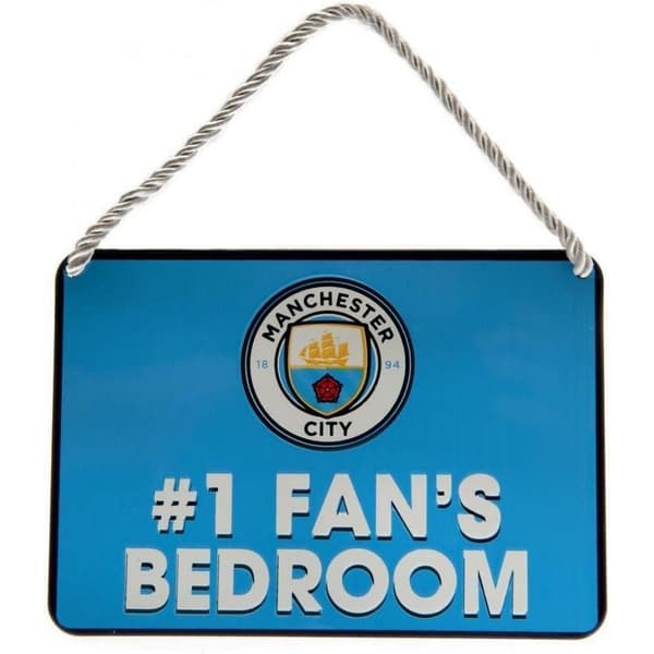 Manchester City FC #1 Fans Bedroom Door Sign Blue/White One Size