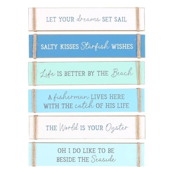 Something Different Nautical Plaque (Pack of 6) Blue/White One Size
