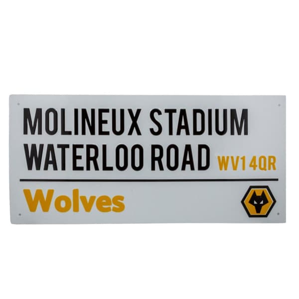 Wolverhampton Wanderers FC Street Sign Plaque White/Black/Gold One Size