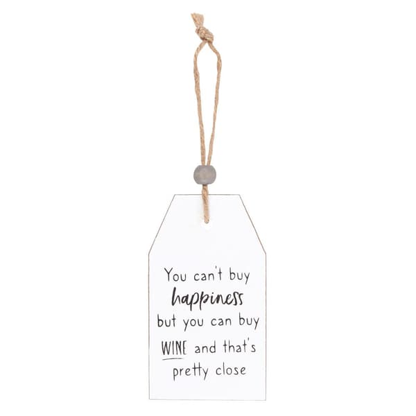 Something Different Can´t Buy Happiness Wine Hanging Sign White/Black One Size