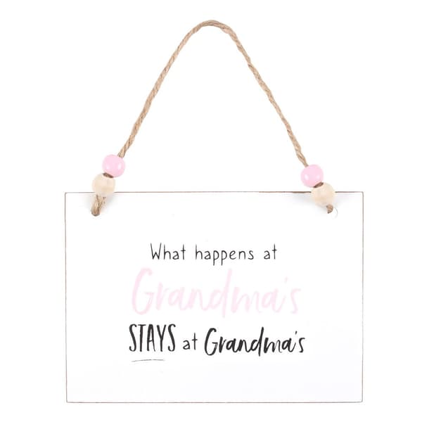 Something Different What Happens At Grandma´s Hanging Sign White/Pink/Black One Size