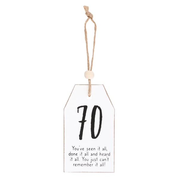 Something Different Milestone 70th Hanging Sign Black/White One Size