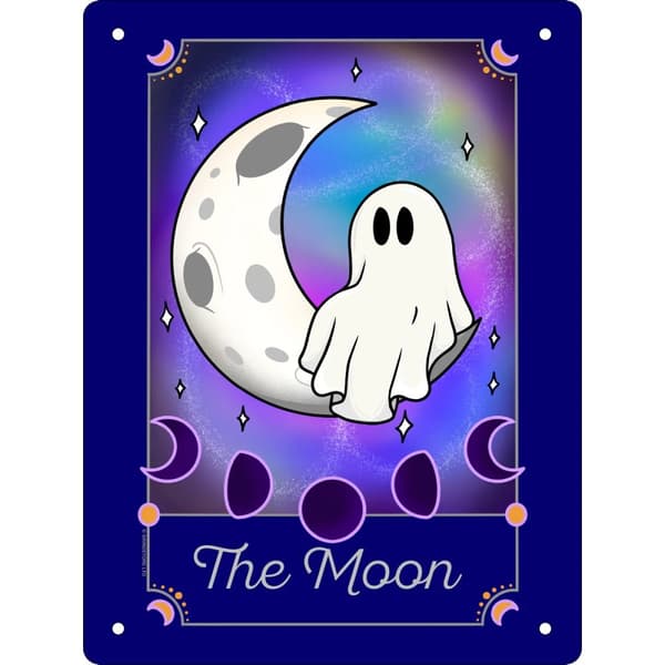 Grindstore Galaxy Ghouls Tarot Moon Plaque Blue/White One Size