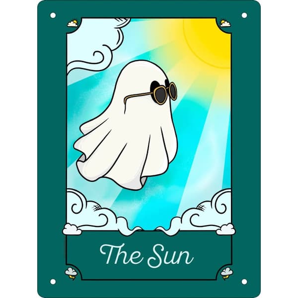 Grindstore Galaxy Ghouls Tarot Tin Sun Plaque Bottle Green/Blue/White One Size