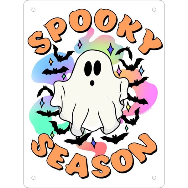 Grindstore Spooky Season Ghost Plaque White/Multicoloured One Size