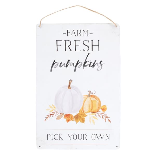 Something Different Farm Fresh Pumpkins Metal Plaque White/Black/Orange One Size