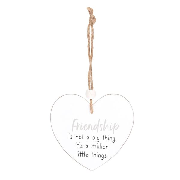 Something Different Friendship Is... Heart Hanging Sentiment Sign White One Size