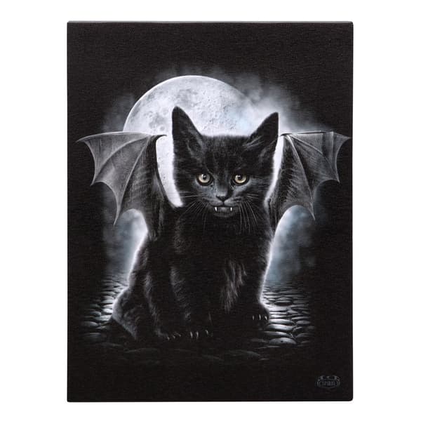 Spiral Direct Canvas Batcat Plaque Black/White One Size