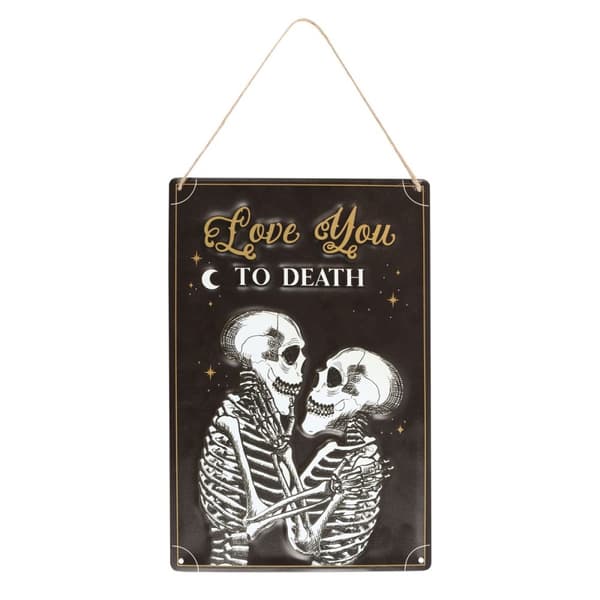Something Different Love You To Death Hanging Sign Black/White/Gold One Size