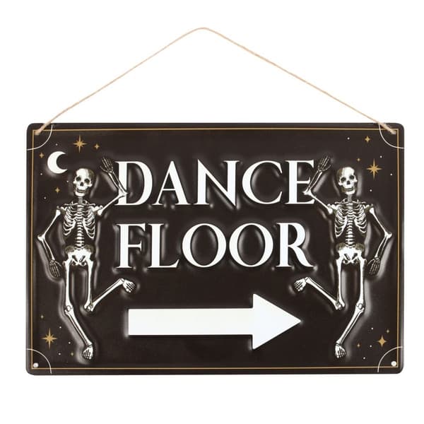 Something Different Dance Floor Metal Hanging Sign Black/White/Gold One Size