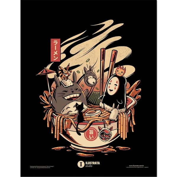 Ilustrata Ramen Pool Party Plaque Black/Multicoloured 59cm x 40cm