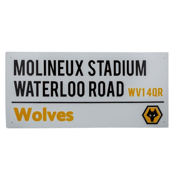 Wolverhampton Wanderers FC Molineux Stadium Crest Street Sign White One Size
