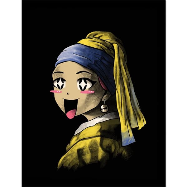 Vincent Trinidad Kawaii With A Pearl Earring Wood Plaque