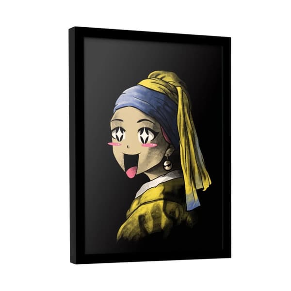 Vincent Trinidad Kawaii With A Pearl Earring Wood Plaque Multicoloured 59cm x 40cm