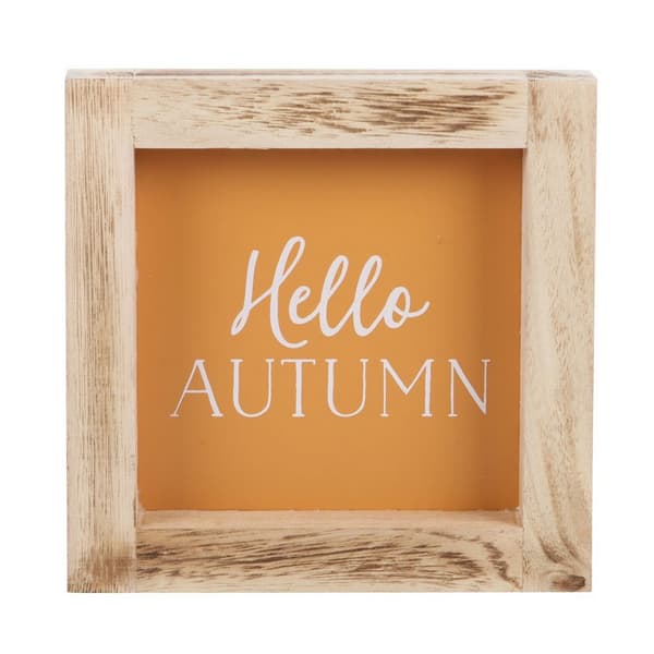 Something Different Hello Autumn Wooden Framed Plaque Orange/Brown One Size