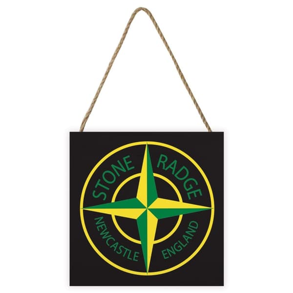 Newcastle Stone Radge Wood Plaque Black/Green/Yellow One Size