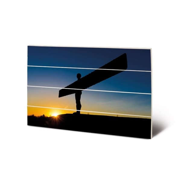 Angel of The North II Door Sign Blue/Yellow 40cm x 59cm