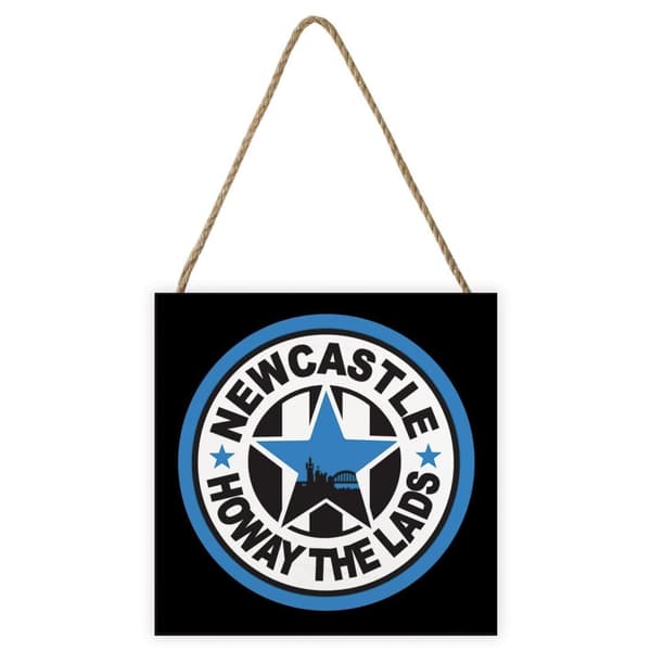Newcastle Blue Star FC Howay The Lads Wood Plaque Black/Blue/White 20cm x 20cm x 2.7cm