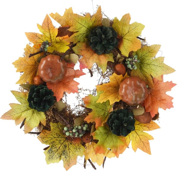 Krans Halloween Höst Orange 34 cm