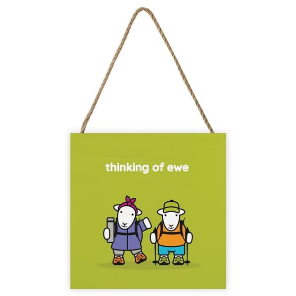 Herdy Thinking Of Ewe Plaque Green 20cm x 20cm x 2.7cm