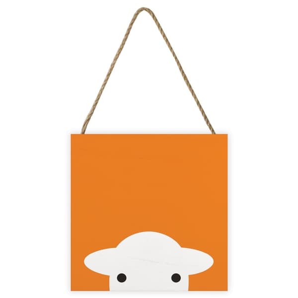 Herdy Orange Peep Plaque Orange/White 20cm x 20cm x 2.7cm