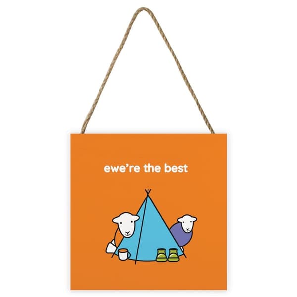 Herdy Ewe´re The Best I Plaque Orange/Blue/White 20cm x 20cm x 2.7cm