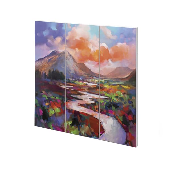 Scott Naismith Etive Flow Wood Square Plaque Multicoloured 30cm x 30cm