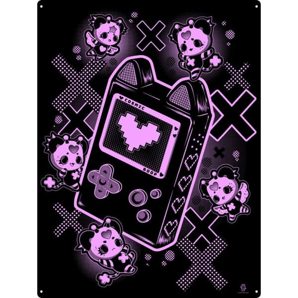 Cosmic Boop Cosmobears Tin Plaque Black/Pink L