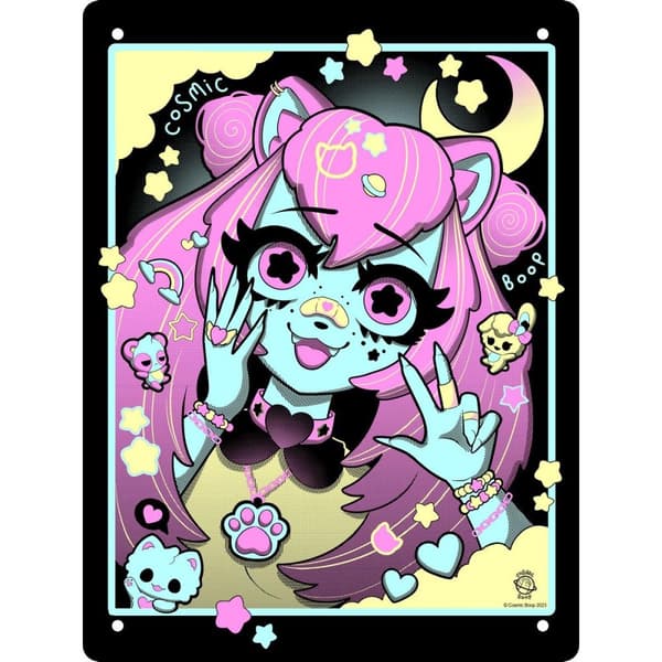 Cosmic Boop Tin Anya Plaque Black/Purple/Green One Size