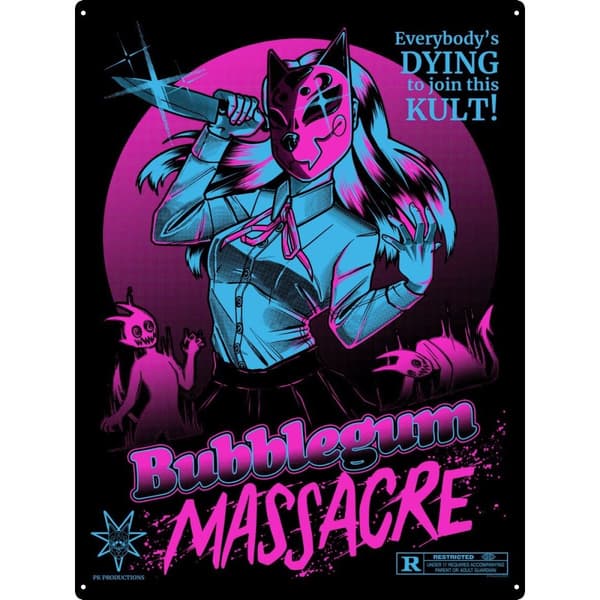 Pinku Kult Bubblegum Massacre Tin Large Plaque Black/Pink/Blue One Size