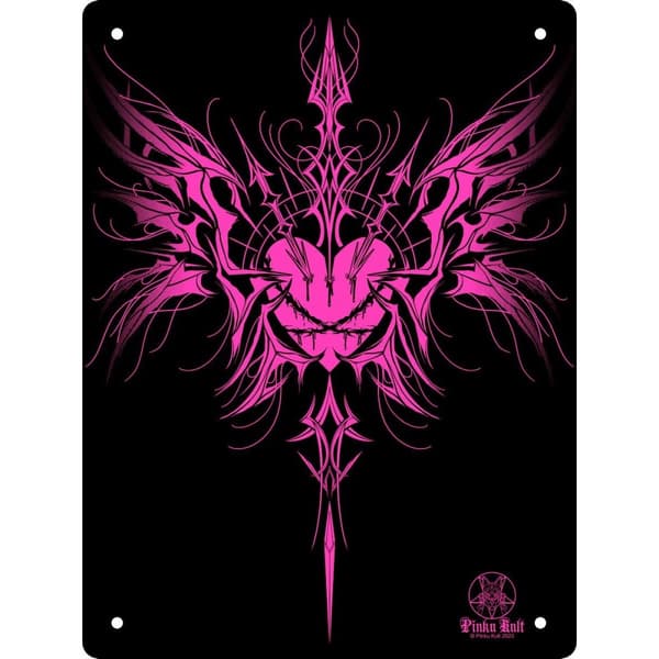 Pinku Kult Genesis Tin Mini Plaque Black/Pink One Size