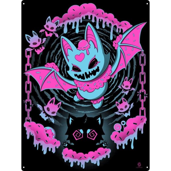 Cosmic Boop Sweet Monsters Tin Large Plaque Black/Pink/Blue One Size