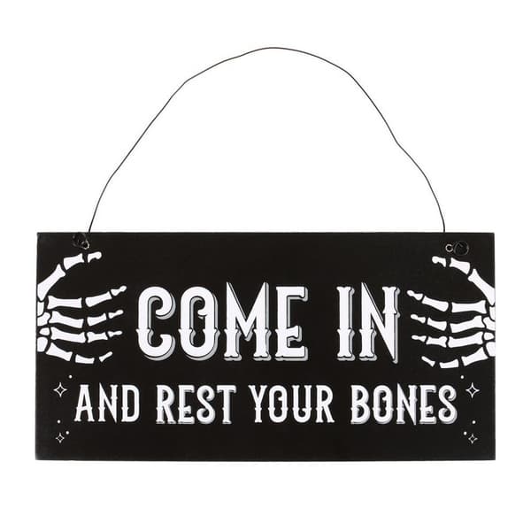 Something Different Come In And Rest Your Bones Hanging Plaque Black/White One Size