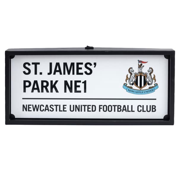 Newcastle United FC Metal LED Street Sign White/Blue/Black One Size