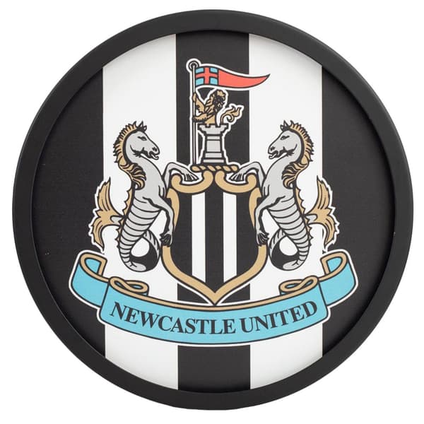 Newcastle United FC Metal Crest Sign White/Black/Grey One Size