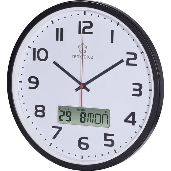 Renkforce HD-WRCL135 DCF Väggklocka 32 cm x 4.5 cm Svart