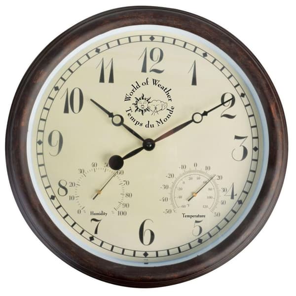 Esschert Design stationsur med termo-hygrometer 30,5 cm TF008