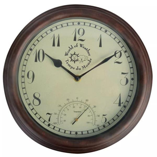 Esschert Design stationsur med termometer 30,5 cm TF007