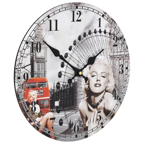 vidaXL Veggklokke vintage Marilyn Monroe 30 cm