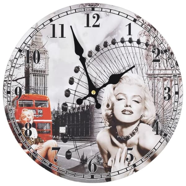 vidaXL Veggklokke vintage Marilyn Monroe 30 cm