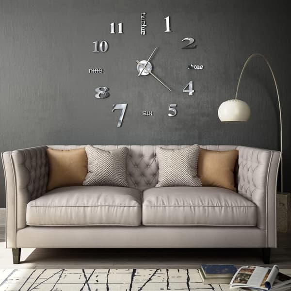 vidaXL Veggklokke 3D moderne design 100 cm XXL sølv