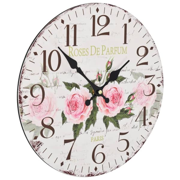 vidaXL Väggklocka vintage blomma 30 cm
