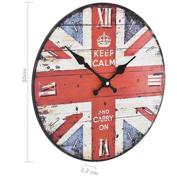 vidaXL Väggklocka vintage UK 30 cm
